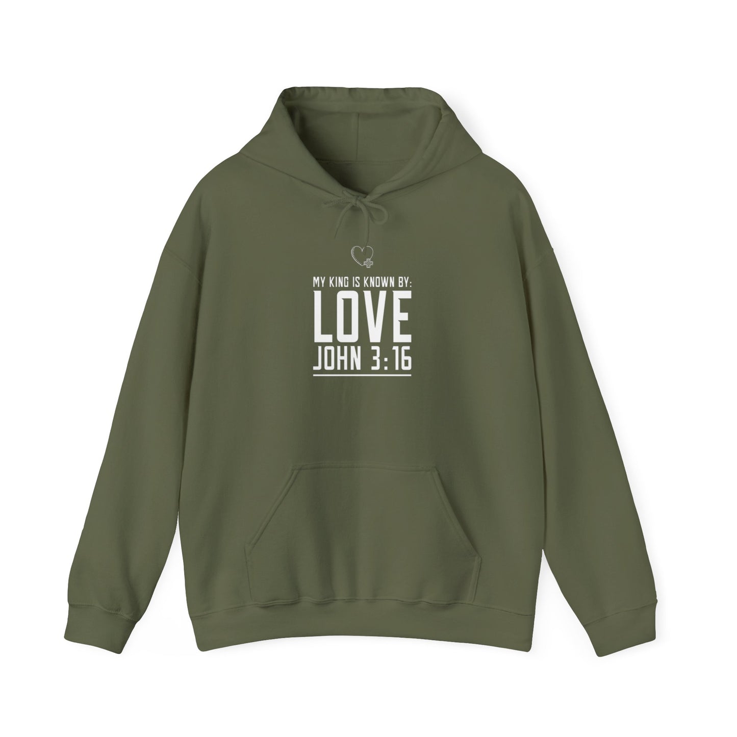 My King is Known By Love Hooded Sweatshirt (John 3:16)