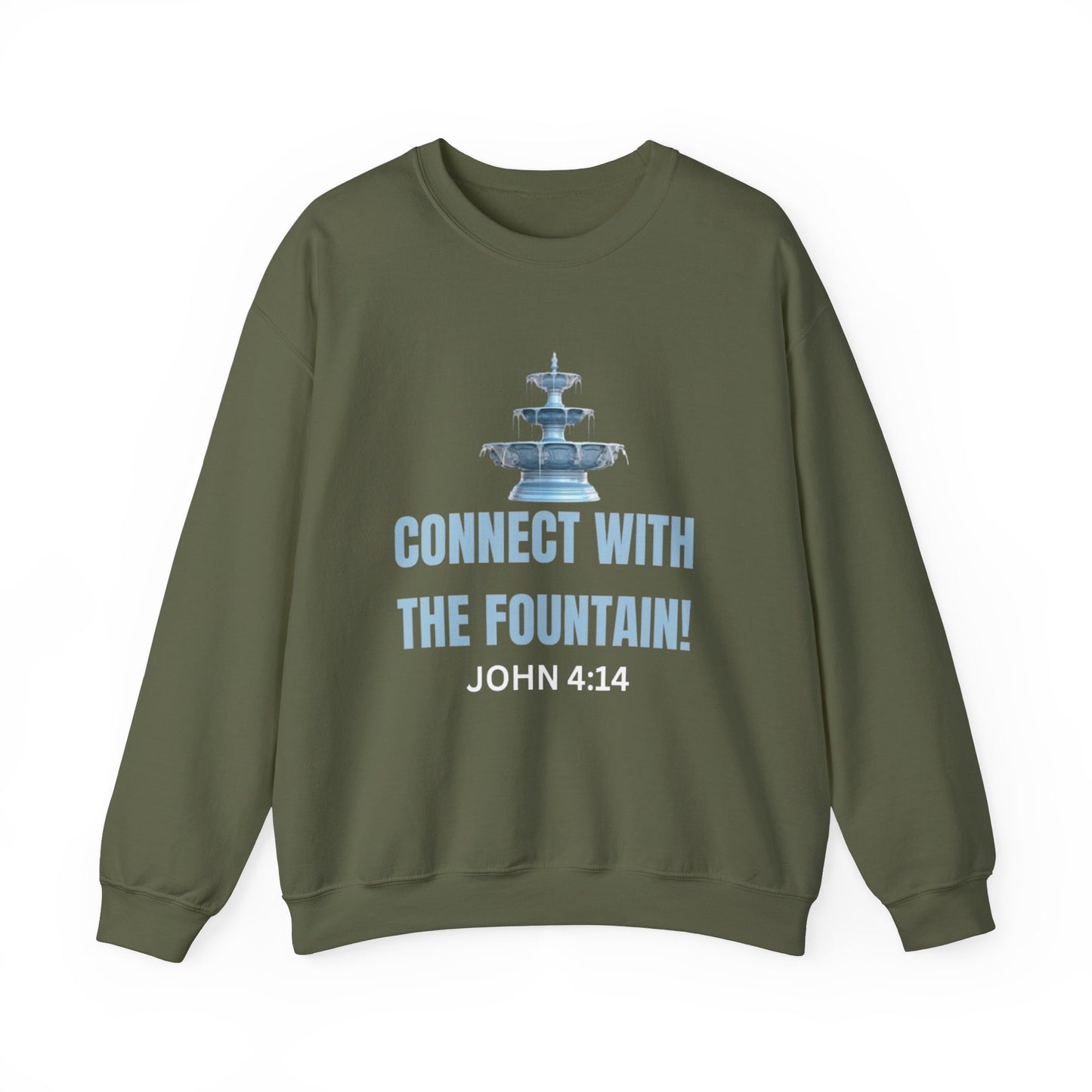 Connect with the Fountain Crewneck Sweatshirt (John 4:14 - Version II)